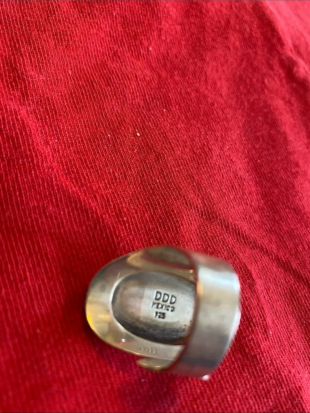 Dominique Dinouart 925 Sterling Silver Vintage Mexican Abalone Bezel Ring 8.64g